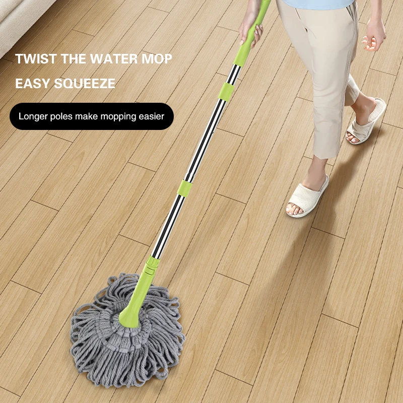 Mops Floor Cleaning 2024 New No Hand Washing Household Mop Self Twisting Water Mop Retractable 55Cm Large Lazy Person Mop Tools