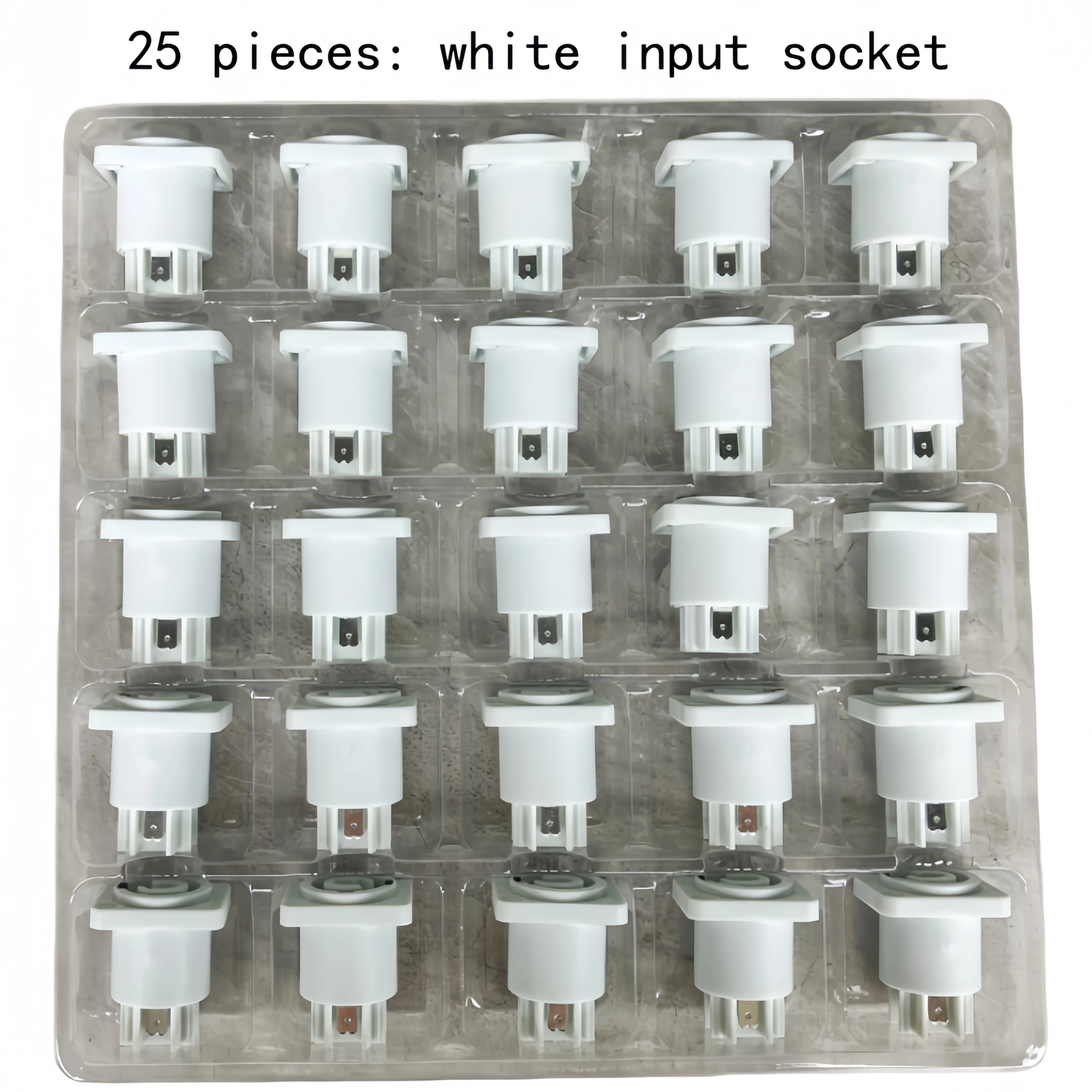 25 Pieces of 3-Pin Powercon Sockets, Blue Input Sockets, White Output Sockets, 20A 250V Power Speaker Panel Socket Female Connectors, Suitable for Audio Amplifiers and Lighting Equipment.