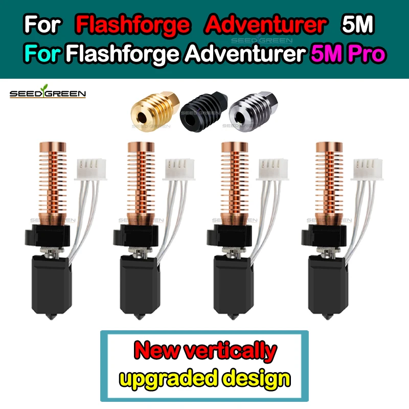 Hotend For Flashforge Adventurer 5M/5M Pro Ceramic Heating Block Kit 280℃ Hot End Pinting Head AD5M Hard Steel Nozzle 3D Parts