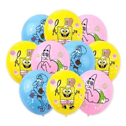 10pcs 스폰지 밥 패트릭 스타 문어 형제 파티 장식 라텍스 풍선 테마 어린이 생일 풍선 세트 귀여운