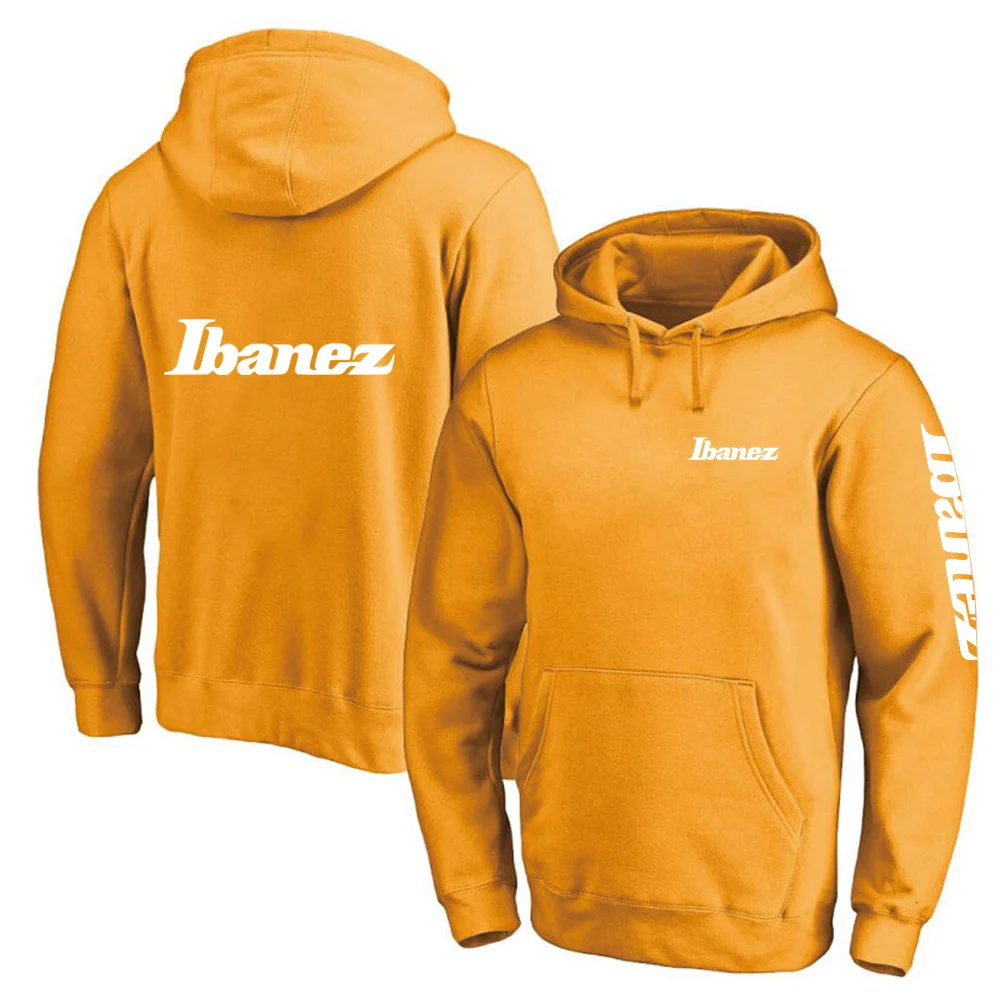 Ibanez Guitar Logo 2024 Men New Fashion Printing Solid Color Hoodies College Harajuku Comfortable Casual Pullover Sweatshirts