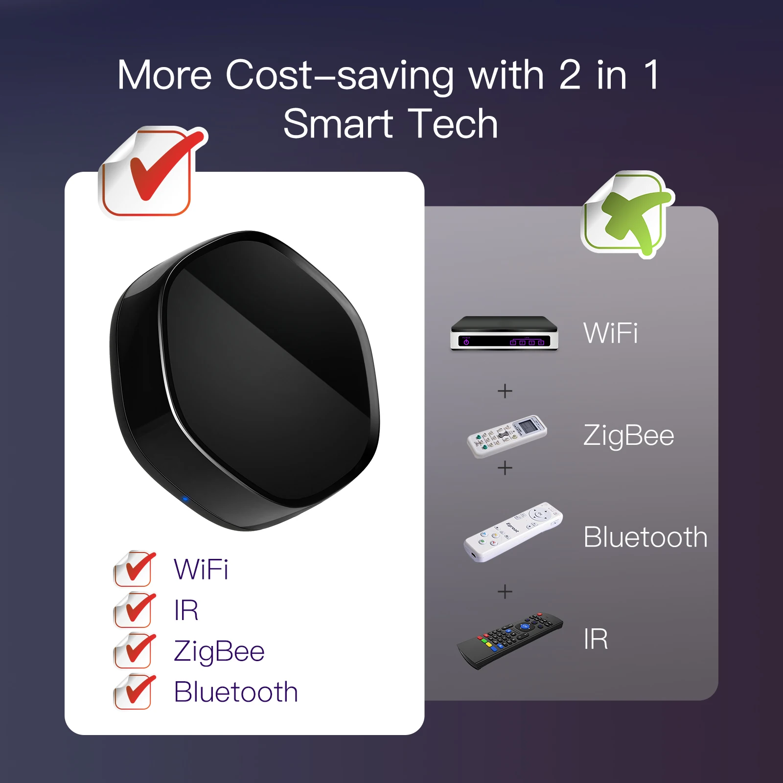Intelligentes Tuya Multi-Mode-Gateway ZigBee Bluetooth Mesh Hub 38K IR-Fernbedienung DIY-Lernfunktion Sprachsteuerung Alexa Google Home – Detail 8