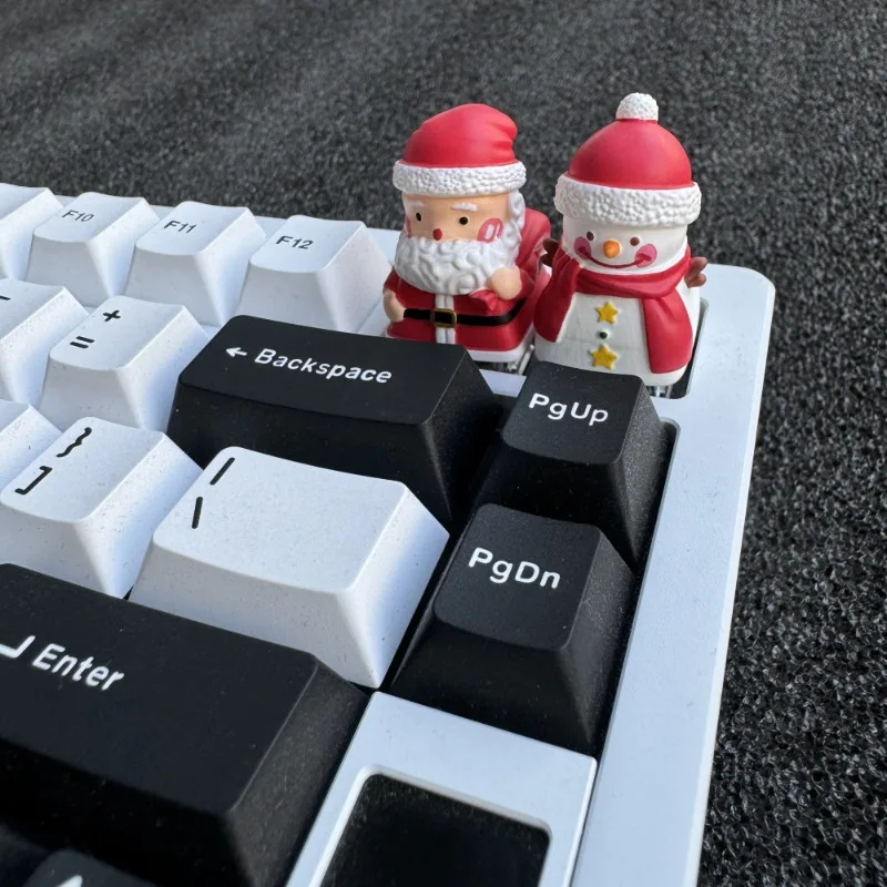 Christmas Artisan Keycap Custom Cute Resin Anime Keyboard Cap Handmade Santa Claus Snowman KeyCap for Mechanical Keyboard Gift