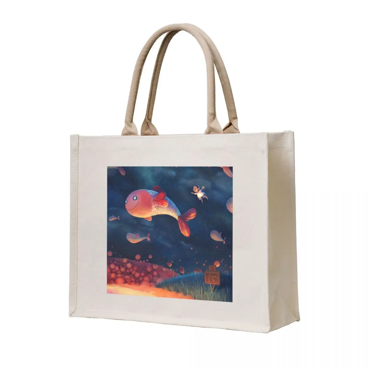 

Flying Fish Tote Bag reusable shopping bags personalized tote Fabric bag