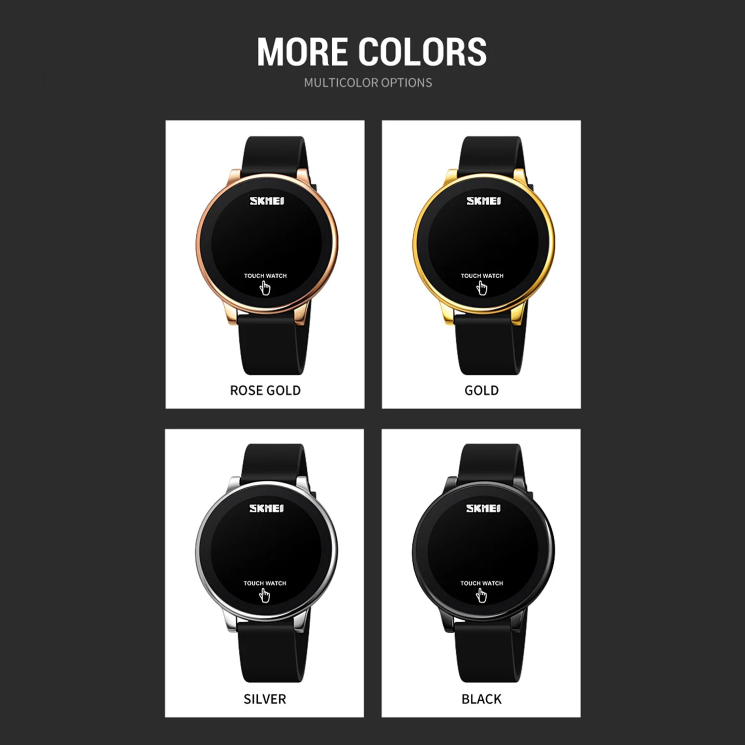 Skmei นาฬิกากีฬาแฟชั่นสำหรับผู้ชายนาฬิกาข้อมือดิจิตอลหน้าจอสัมผัส LED ทหารอิเล็กทรอนิกส์นาฬิกากันน้ำ