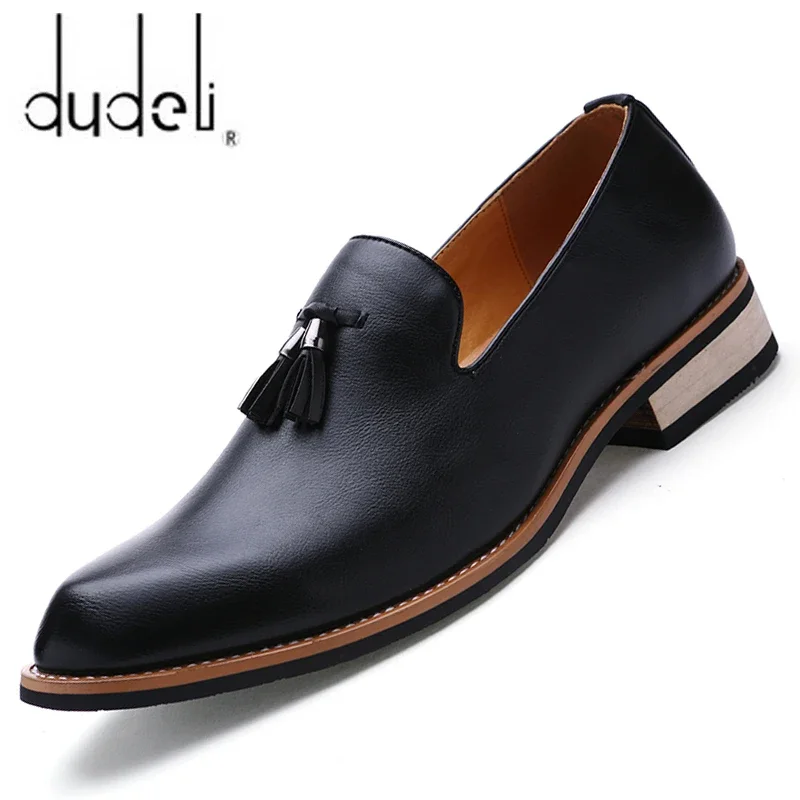 Zapatos sin cordones de cuero para Hombre, zapatos de vestir clásicos planos para Hombre de negocios, zapatos Oxford formales italianos de cuero, Zapatillas para Hombre