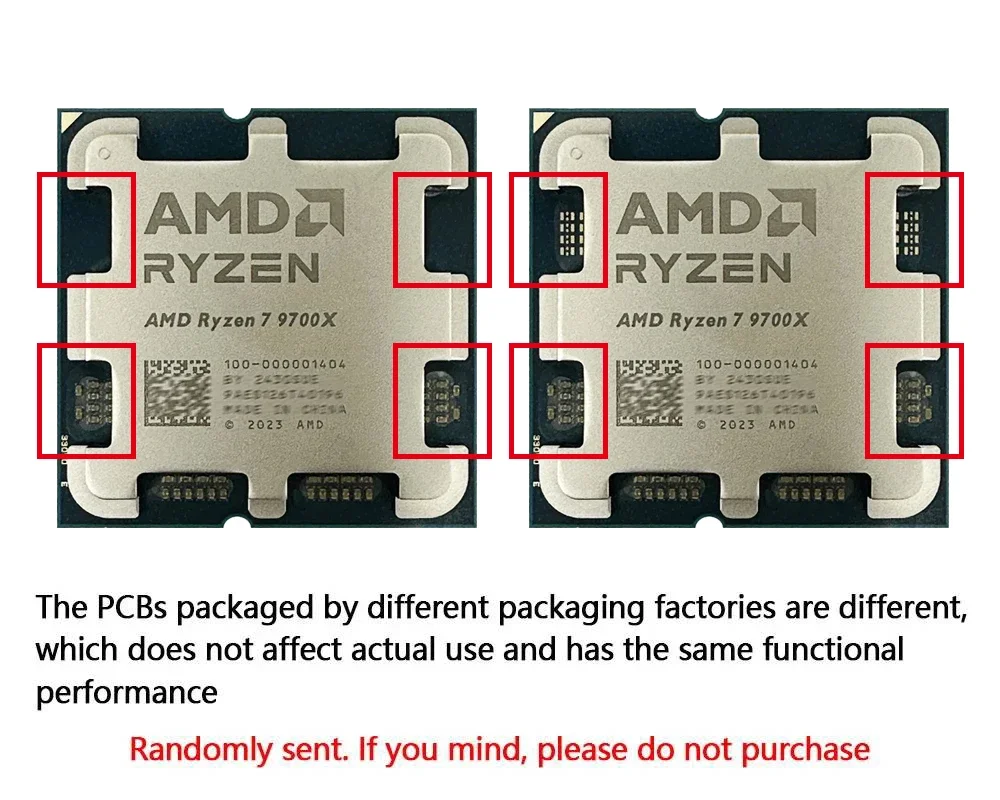 معالج AMD Ryzen 7 9700X R7 9700X 3.8 جيجا هرتز L3=32 متر 65 وات 8-Core 16-Thread DDR5 مقبس AM5 4NM جديد ولكن بدون مروحة