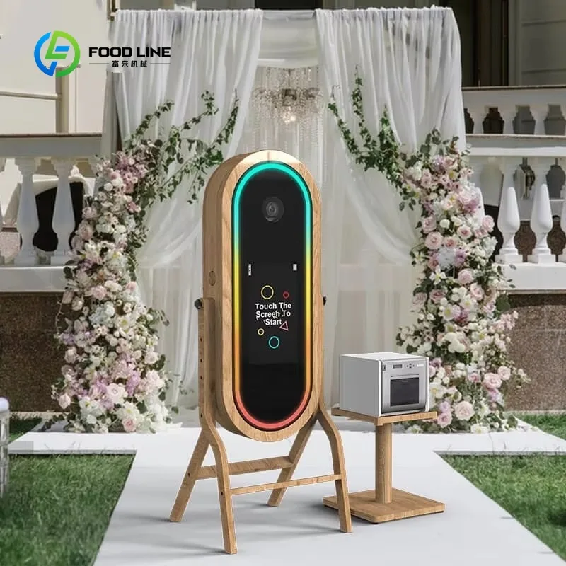 Customized Beauty Magic Mirror Photo Booth Case Dual Touch Screen Photo Booth with Printer Camera