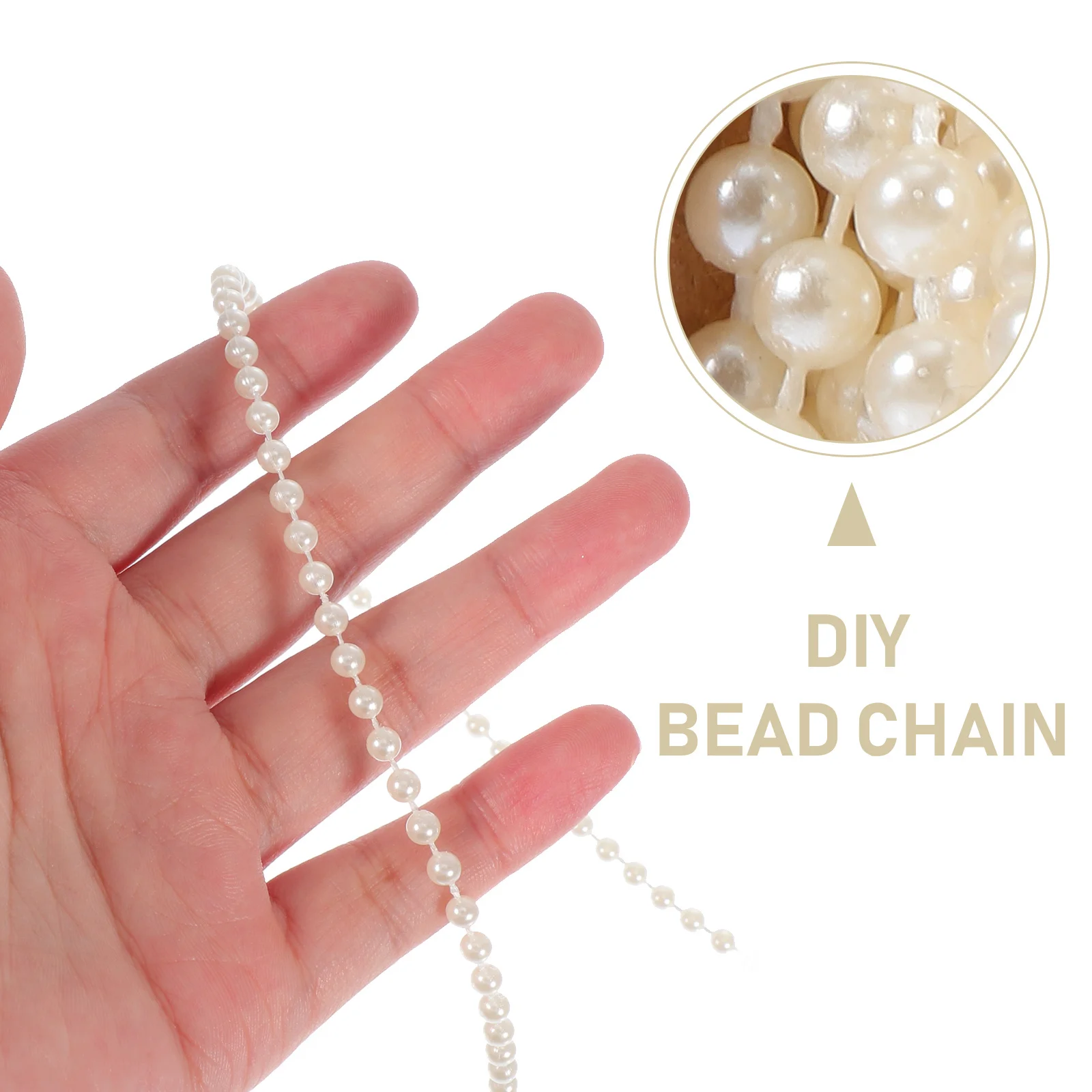

1 Roll Imitation Pearl Cotton Thread Bead Chain Diy Accessories Christmas Party Decor String Beads Decoration Plastic Beads