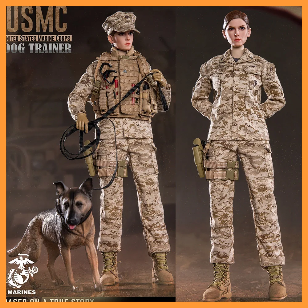 In Stock FLAGSET FS73042 1/6 USMC Dog Trainer Female Soldier Model 12'' Action Figure Full Set Collectible Toy