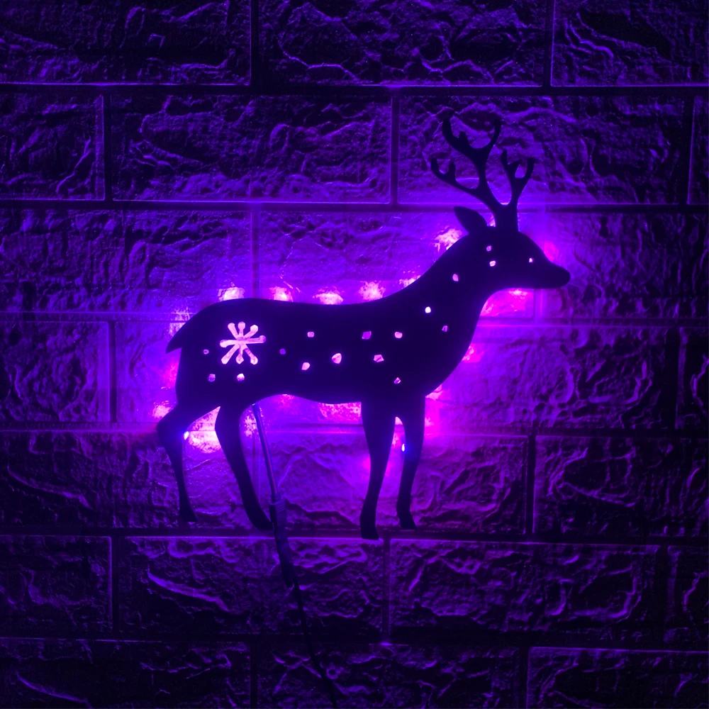 ZK50 Modern Sika Deer LED Wall Lamp Bedroom Decor Luminous Color Changing Night Light Remote Control USB Cable 2 Meters