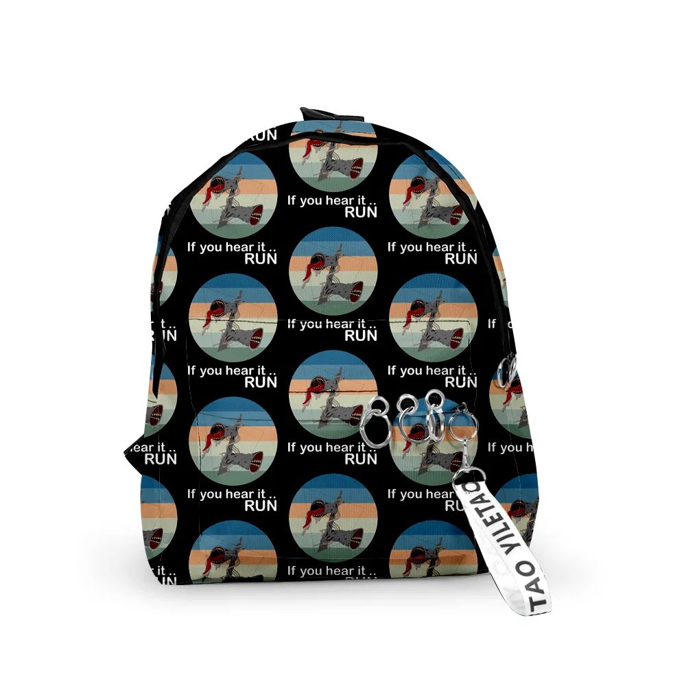 

Popular Youthful Horror Creepypasta Siren Head School Bags Notebook Backpacks 3D Oxford Waterproof Key Chain Small Travel Bags