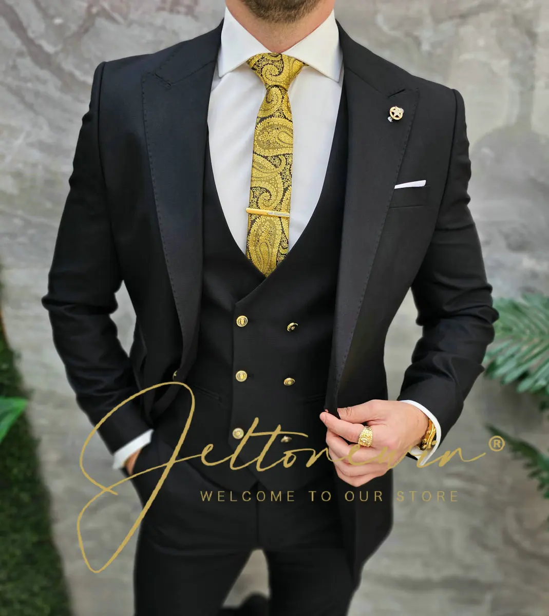 Mens Suits Three Pieces Men Dress Suits Casual Commuter Office Business Suits for Wedding(Blazer+Vest+Pants) Disfraz De Hombre