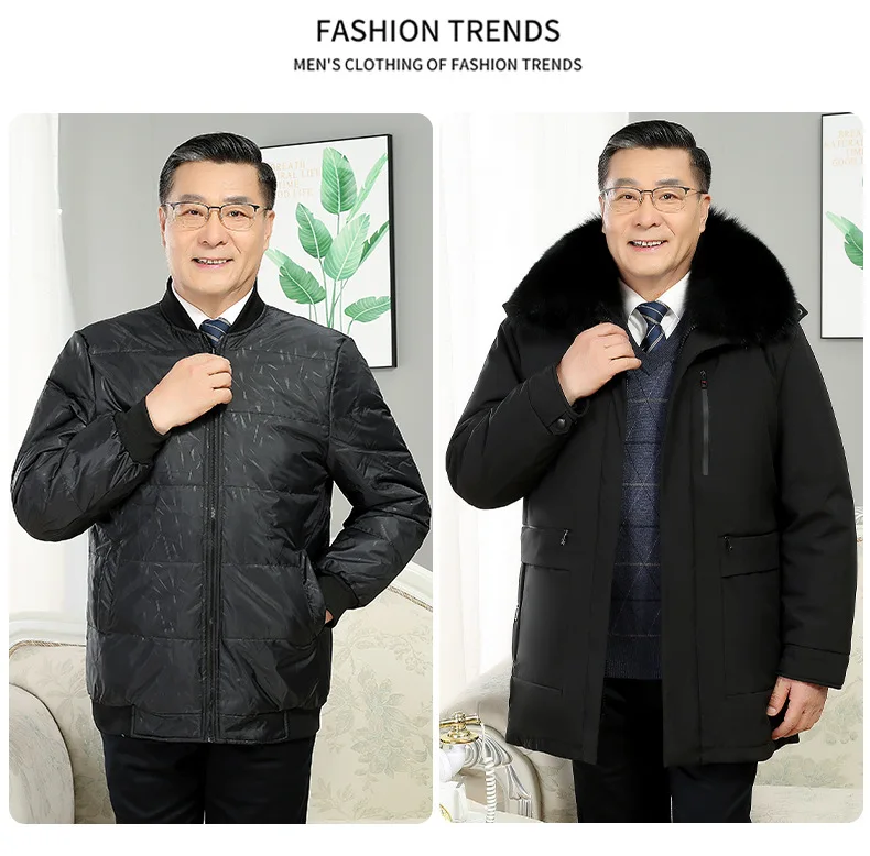Windbreaker Men's Down Coats And Parkas Winter Jacket Man White Goose Down Jacket Puffer Jackets Padding Detachable Inner HXY196