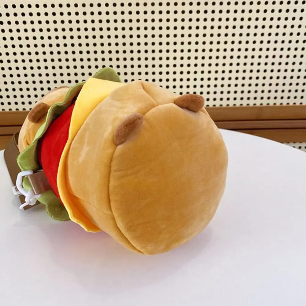 Bolsa de felpa de hamburguesa y capibara con animales japoneses, muñeca de peluche, bolso de hombro portátil de dibujos animados, bolso cruzado suave y bonito para estudiantes, bolso de viaje