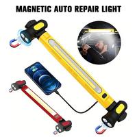 Super Bright LED Rechargeable Magnetic Work Light With Rotating Base & Hooks - Underhood Lamp For Car Repair/Emergency Tool J6E8