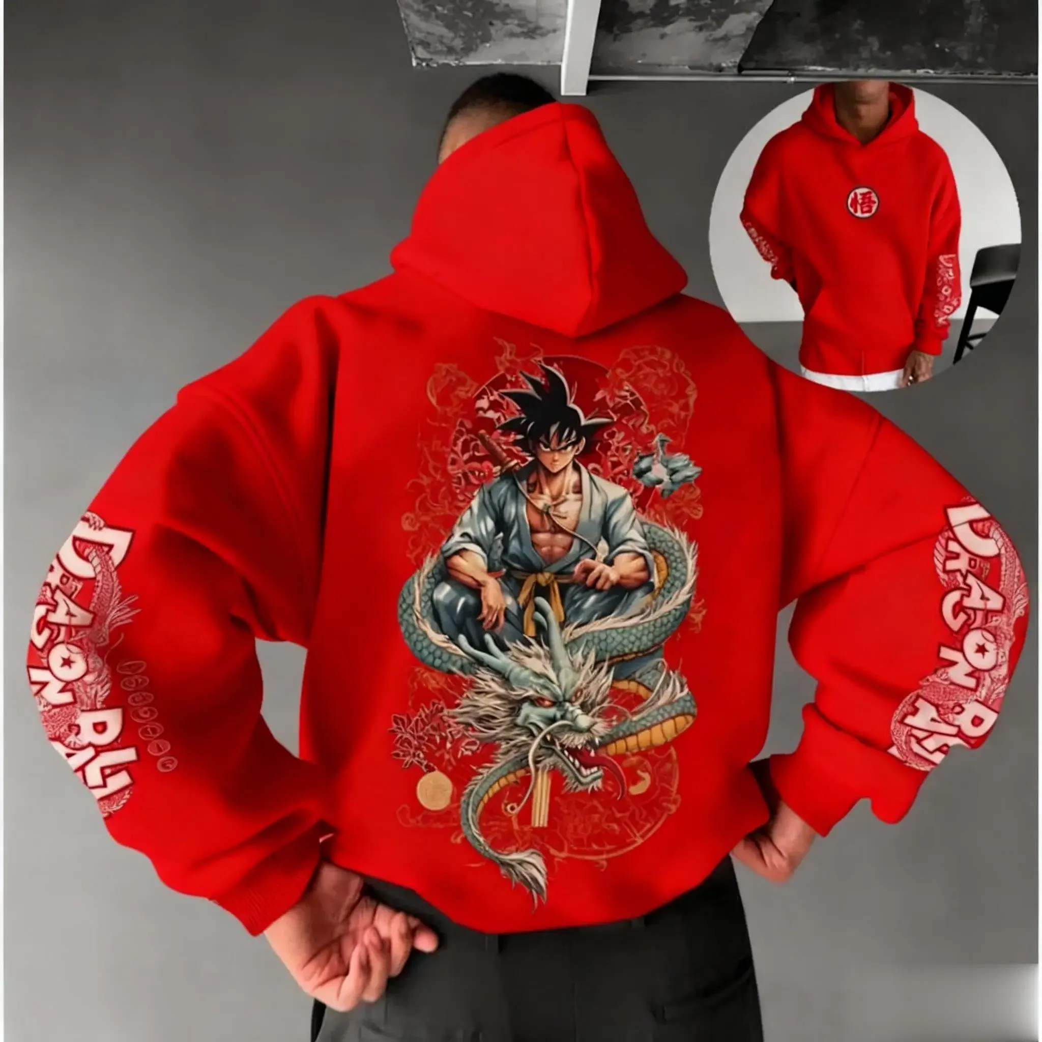 Толстовка Dragon Ball Goku с капюшоном в стиле аниме, толстовка с мультяшным принтом для мужчин и женщин, повседневный пуловер, уличная куртка унисекс, осенне-зимняя мода