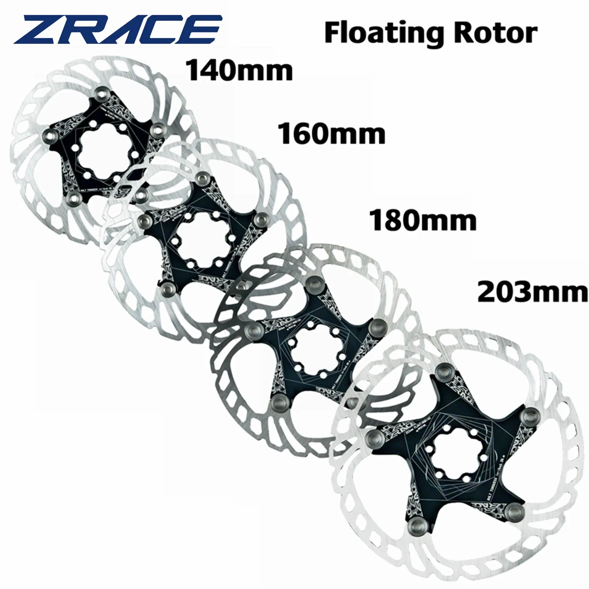 ZRACE MTB Bike Disc Brake Rotor Strong Heat Dissipation Floating 140mm 160mm 180mm 203mm