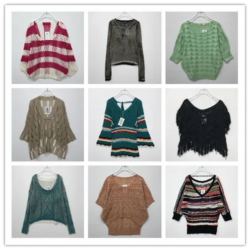 

Vintage Handmade Hollow out Knitted Summer Sweater with Tassel oulder n Sle Sweet V-Ne Long Sve Loose Fit