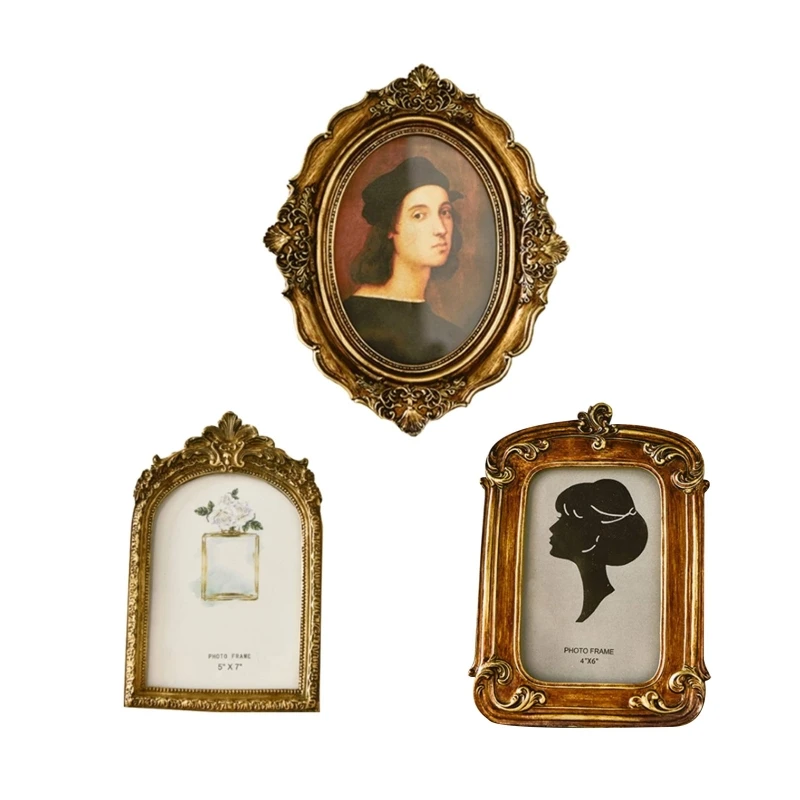 Royal Court Photo Frame Light Luxury Imitation Bedroom Wall Hangings Resin Golden Home Desktop Picture Drop shipping