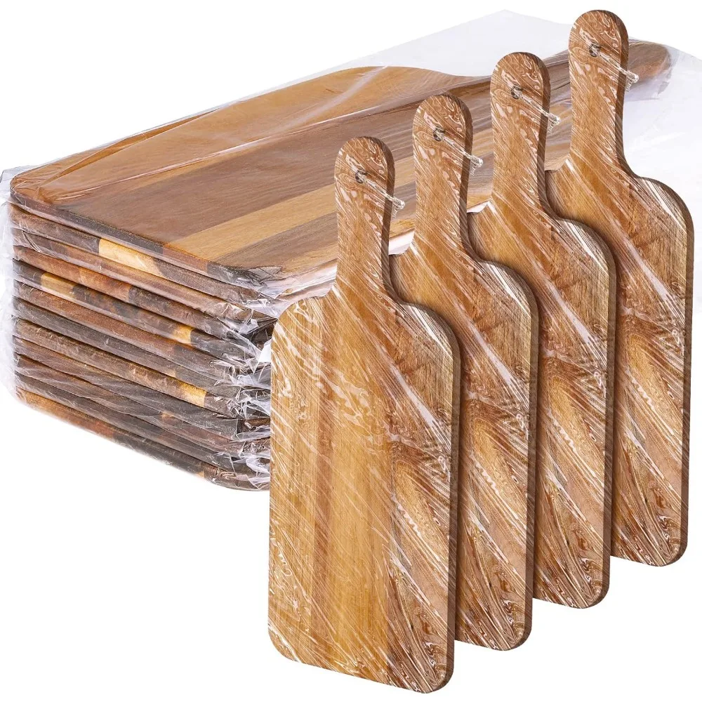 

12 Packs Wooden Cutting Board Set with Handles Large Kitchen Serving Plain Chopping Board Bulk Gifts for Mom for Vegetables Mea