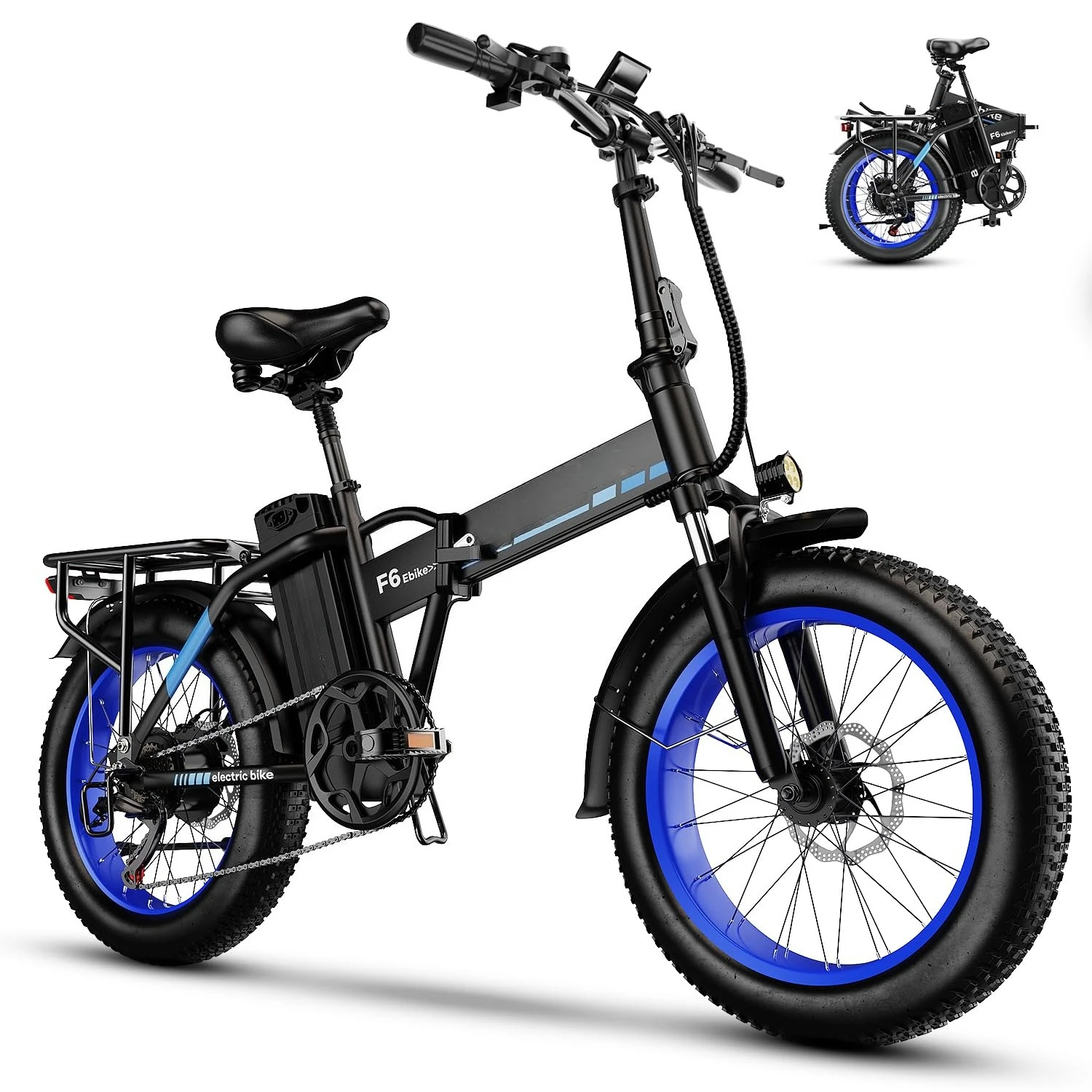 20" Fat Tire Folding Electric Bike 1000W Motor 48V 20AH Removable Battery 80 Miles Range Adult Ebike, Customized