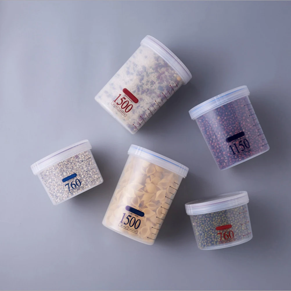 

760ml Leakproof Plastic Storage Container Airtight Bottle for Dry Food Snacks Cereal Flour Sugar with Screw Lock Lid
