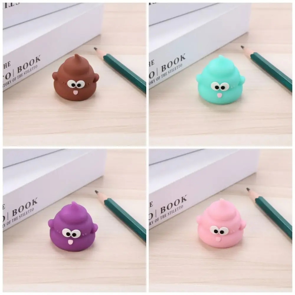 Portable Poo Shaped Pencil Sharpener Manual PVC Cartoon Sharpener Mini School Supplies Stationery