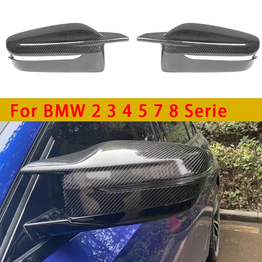 For BMW 2 3 4 5 7 8 series G20 G42 G22 G26 G30 G11 G14 G15 Shells Rearview Cap Real Carbon texture rear view mirror case cover