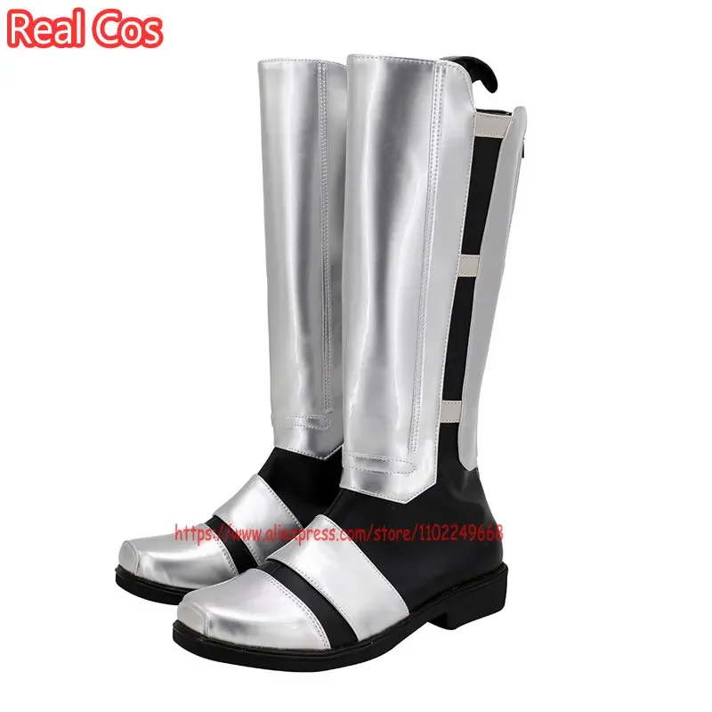 RealCos Cosplay Shoes Star Darth Revan Wars Silver Boots Costume Halloween Party Outfit For Women Accessories