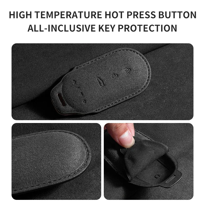 Suede Leather for HUAWEI Aito M5 M7 2022 Car Key Case Cover for Aito M5 M7 Car Key Shell