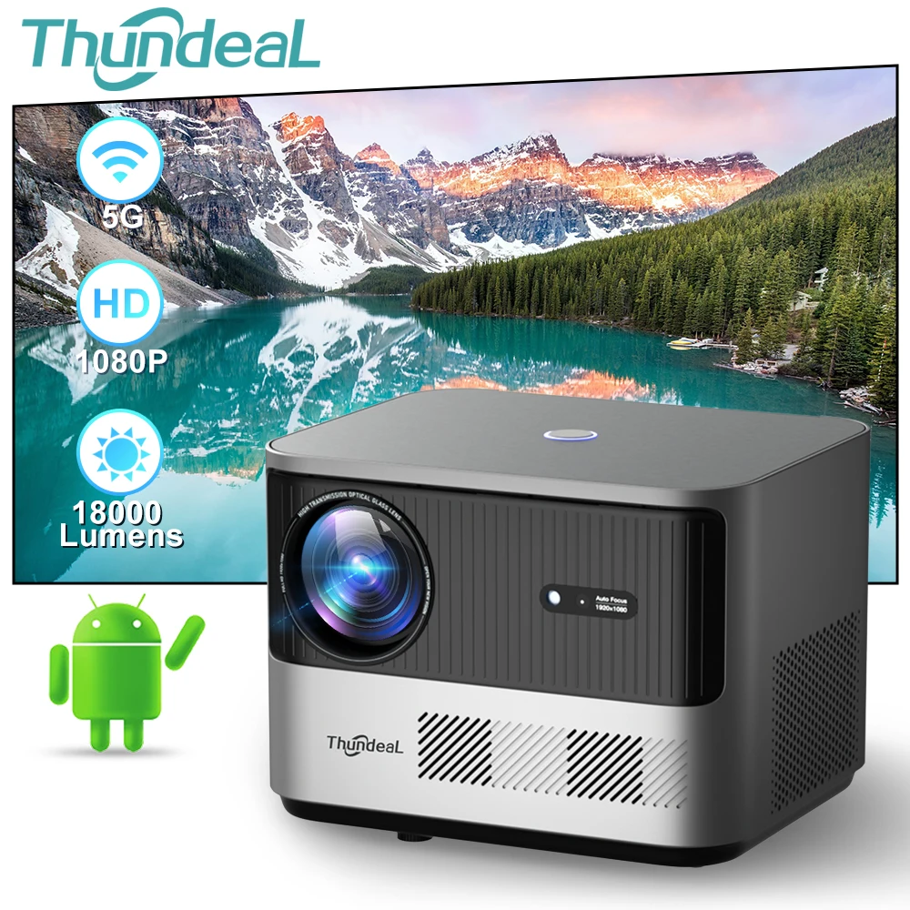 ThundeaL TDA6 Full HD 1080P Projector 5G WiFi Android 2K 4K Video Auto Focus Projector TDA6W 3D Smart Home Theater Proyector