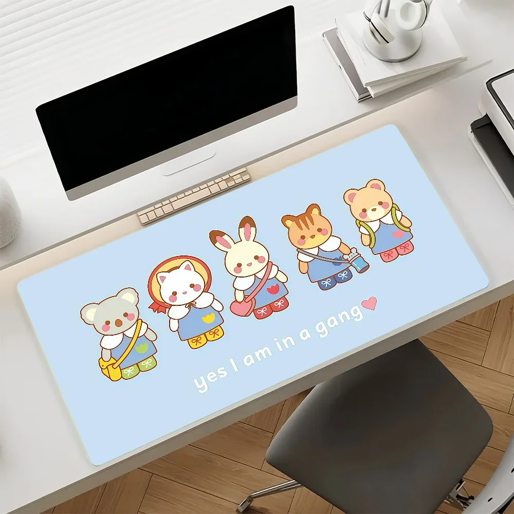 Cartoon S-Sylvanian Cute F-Families-S Mouse Pad Anti Slip Rubber Edge Locked Thickened Laptop Gaming Desk Mat