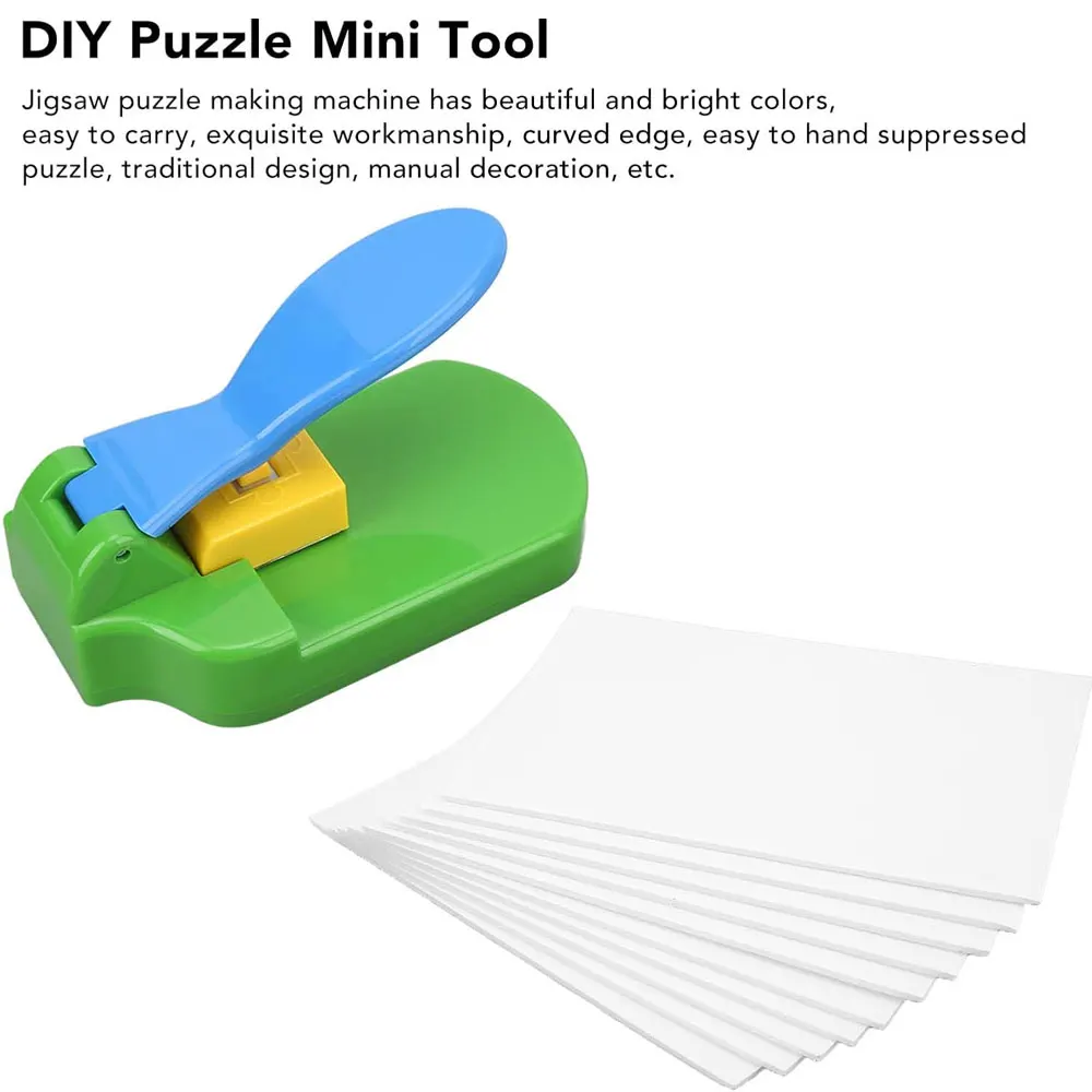 Green Puzzle Maker, 1 Piece Puzzle Maker with 10 Pieces Foam, Crafts Making Puzzle Scrapbooking - Puzzle Mini Tool