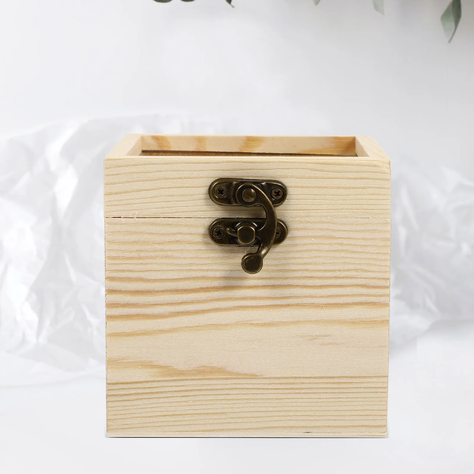 

1pc Wooden Eternal Flower Small Glass Lid For Gift Packaging Storage Display Preserved Flower Wooden Box Gift Wrapping Wood
