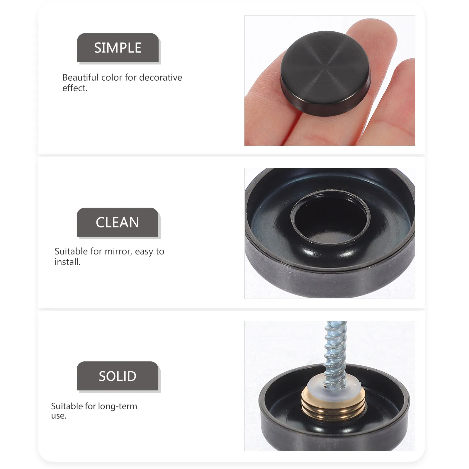 

20pcs Stainless Steel Mirror Screws Decorative Caps Glass Wall Sign Holders Mounting Hardware Heavy Duty Corrosion Resistant