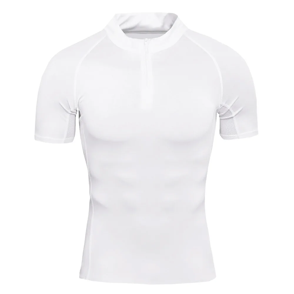 Men Shaper Shirts Zipper Slim Body Muscle Tops Sweat Dry Underwear