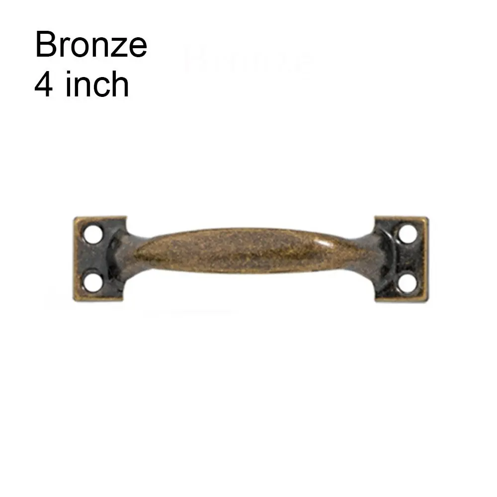 Iron Furniture Pull Hardware Accessory With Bow-Shaped Drawers Handle Garages Sheds Black Silver Barn Door Knob