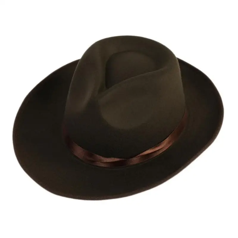 A52E Costume Hat Short Brim Hat Adult Fedoras Stage Show Gentleman Hat Party Headwear