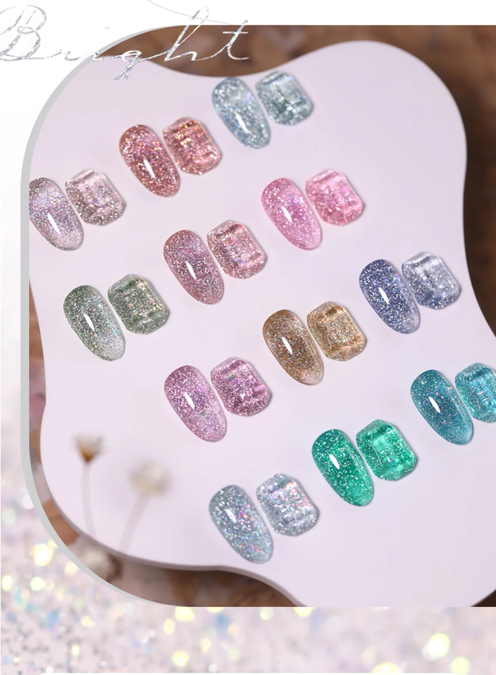 Vendeeni 24 Farben Sternenhimmel Glitzer Gel Nagellack TPO/HEMA FREI Semi-Permanenter UV LED Gel Lack Flash Nail Art Gel Nagellack – Detail 3