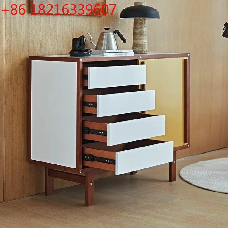 YAO sliding door cabinet medieval solid wood dining side cabinet storage floor Nordic retro