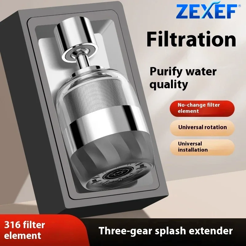 

ZEXEF 3 Adapter Faucet Aerator for Crane Stainless Steel Kitchen Extender Plastic Splash Filter Modes Washbasin Bubbler Shower