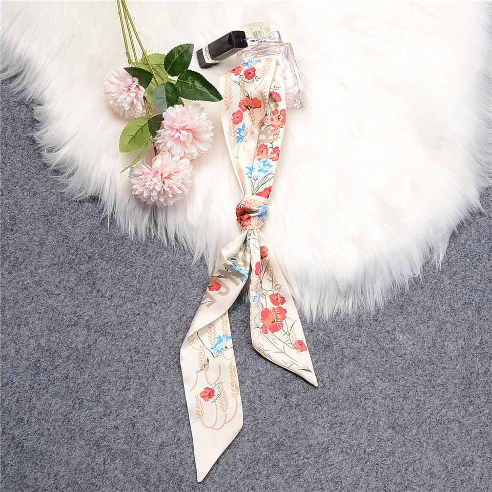 2024 New Tarot Twill 100% Silk Scarf Women Brand Scarf Skinny Bag Scarves Design Wrist Towel Foulard Summer Neckerchief Headband