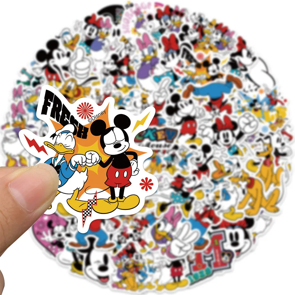 10/30/50PCS Disney Mickey Mouse Stickers Cute Decals Kids Toy DIY Waterproof Laptop Phone Guitar Graffiti Cartoon Sticker Gift