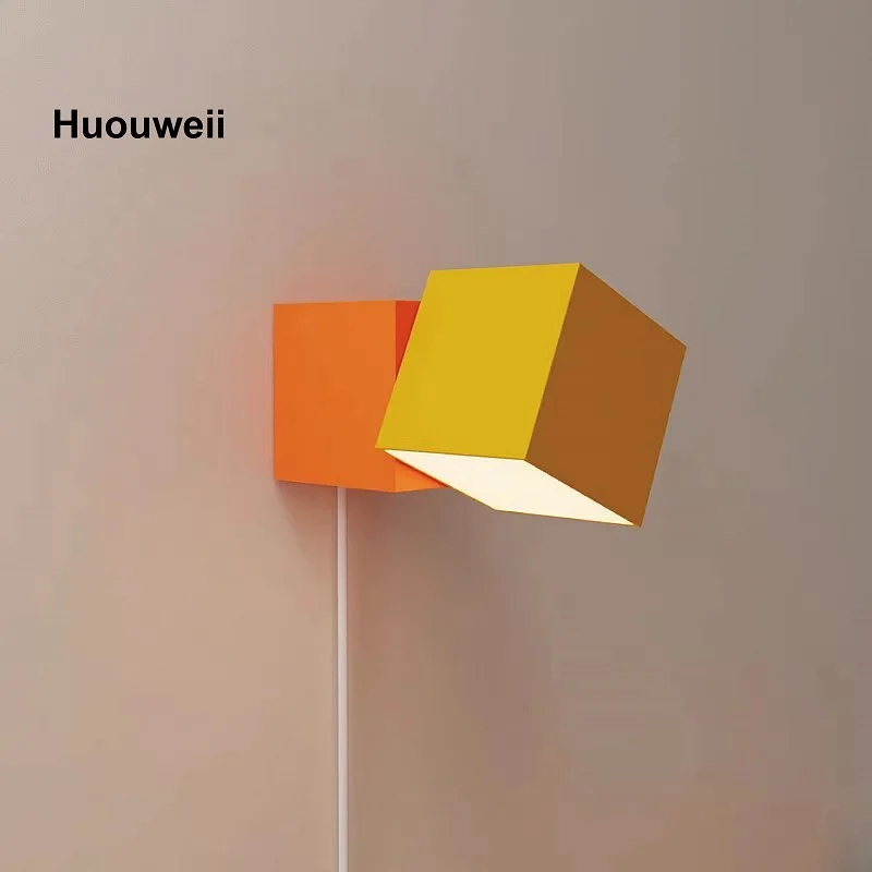 LED Rotatable Bedroom Bedside Wall LampCreative Living Room Background Wall Light Square Hallway Stairs Light