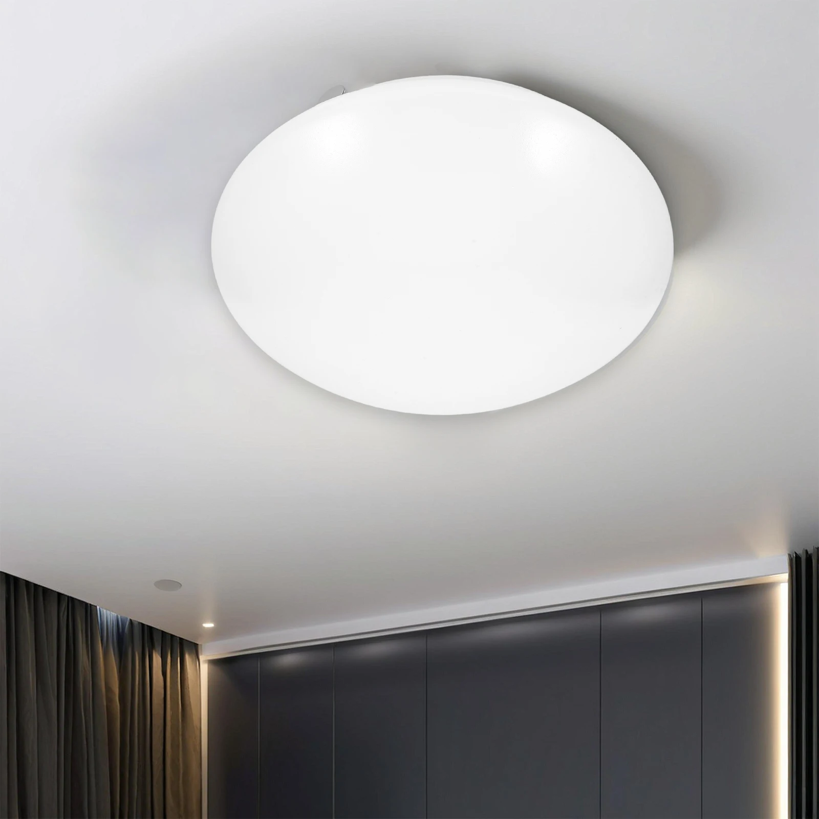 

Elegant Round Light Fixture Cover Magnetic Mount Soft Diffused Shade for Bedroom Living Room Ceiling Lamp Replacement