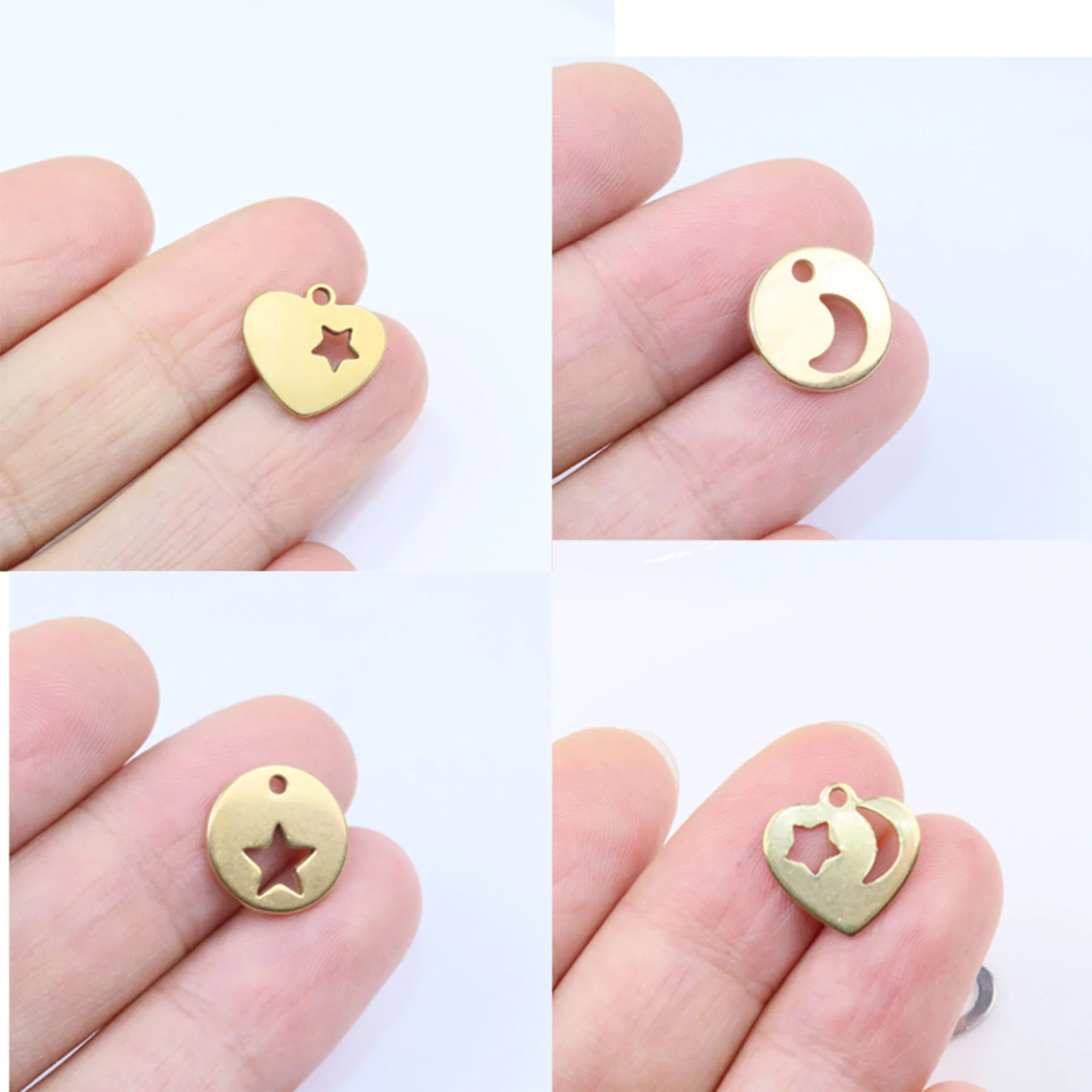 

10pcs Stainless Steel 12mm Moon Star DIY Fashion Jewelry Necklace Making High Quality Vacuum Plated WaterProof