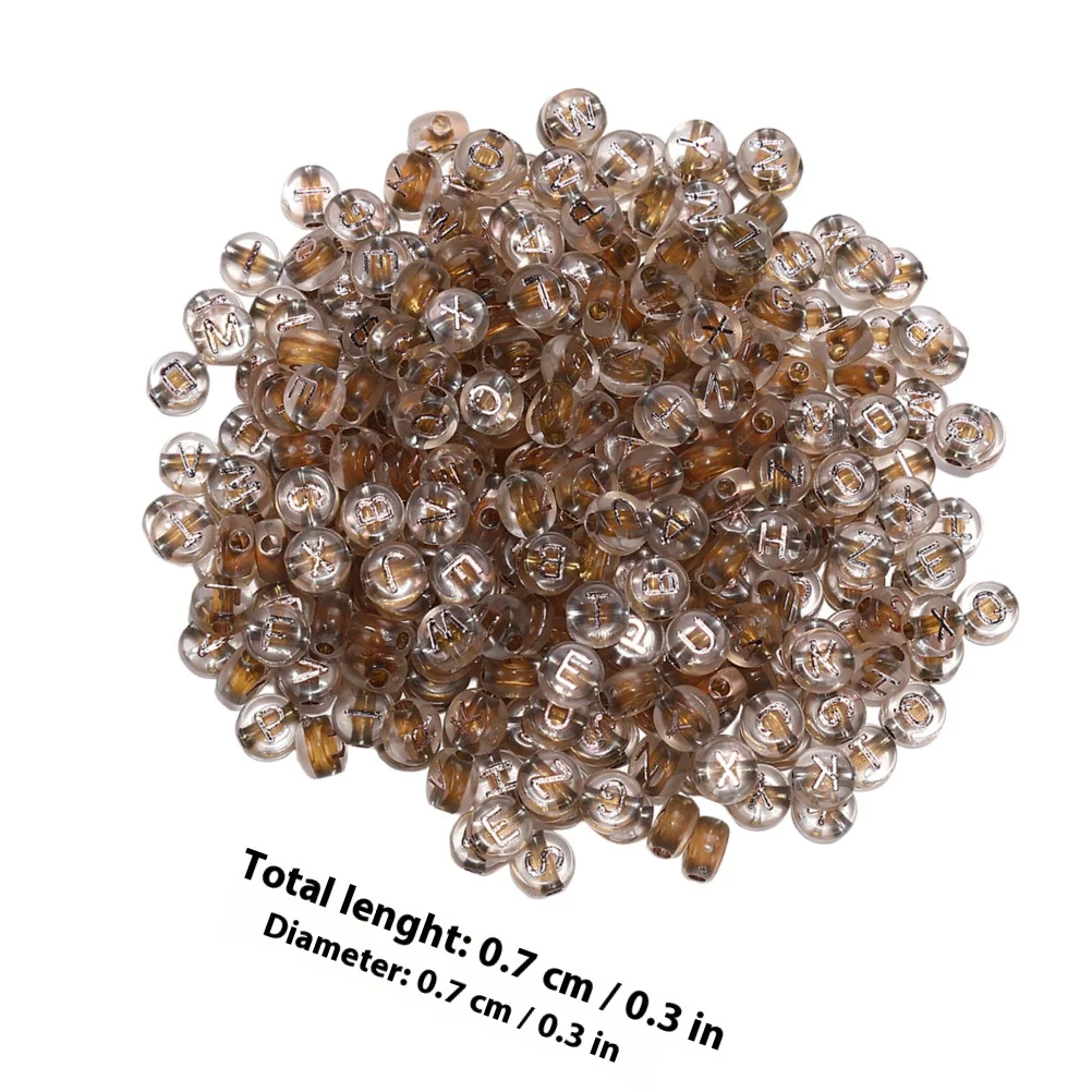 4 sacchetti di perline acriliche sciolte con lettere inglesi, perline distanziatrici rotonde fai da te per braccialetti, collane, accessori per la creazione di gioielli