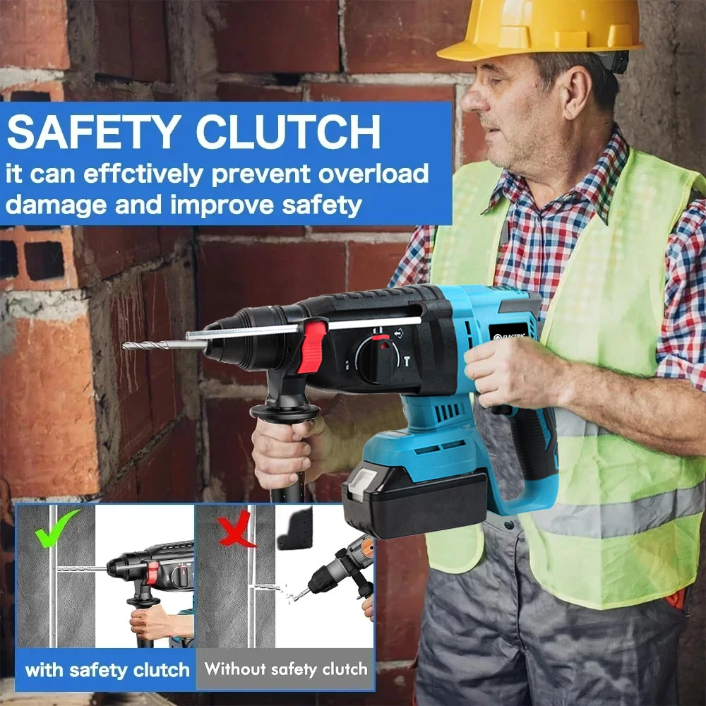 

For Makita Brushless Hammer Cordless Electric Hammer 18V Lithium Battery Wireless Drills Makita 18v Power Tools ﻿