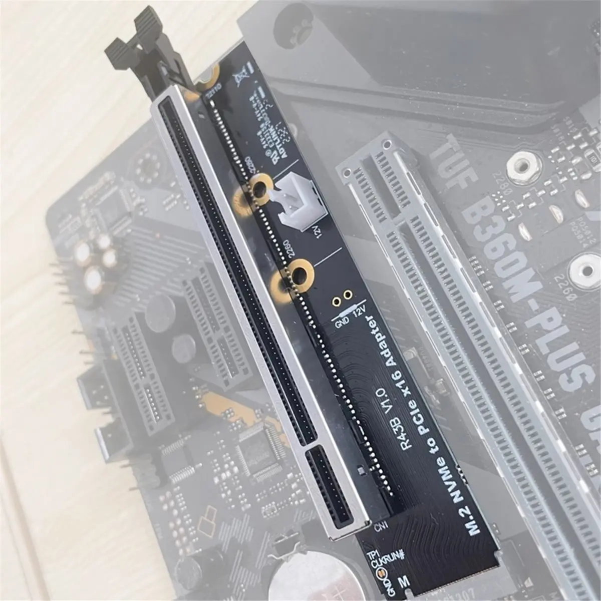 

Адаптер-райзер PCIe 4.0 X4 M.2 Key-M на PCI-E X4 X16, плата PCB с адаптером питания для NVMe M.2 2260 2280 SSD